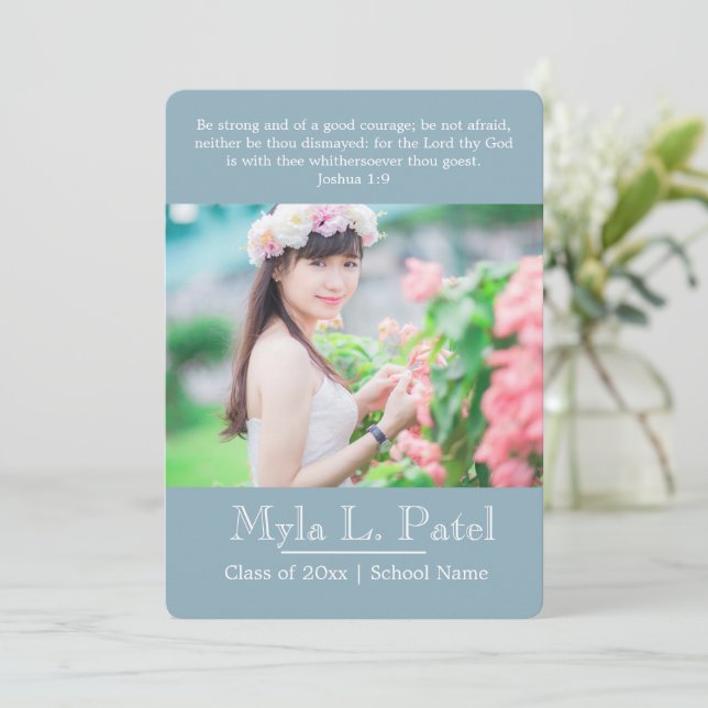 Kristen Skriftfoto Examenkungörelse/ Inbjudningar (Stående Fram)