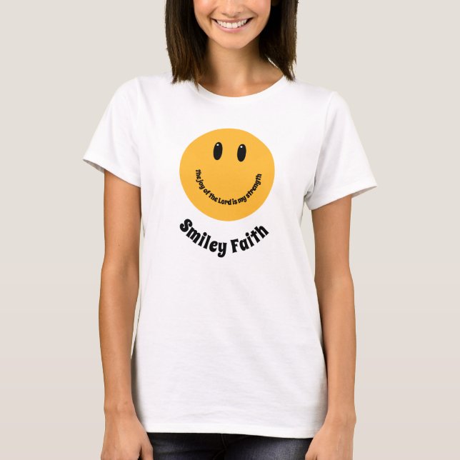Kristen Smiley Tro Smiley Ansikte T Shirt (Framsida)