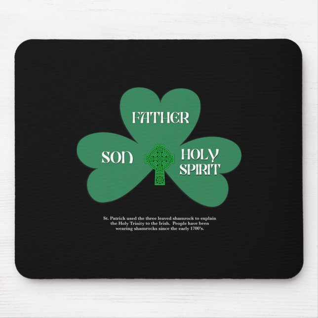 Kristen St Patricks Day Religiös Treenighet Klove Musmatta (Framsidan)