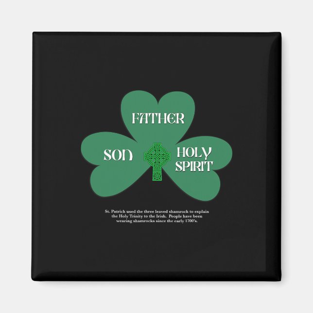 Kristen St Patricks Day Religiös Treenighet Klöver Magnet (Framsidan)