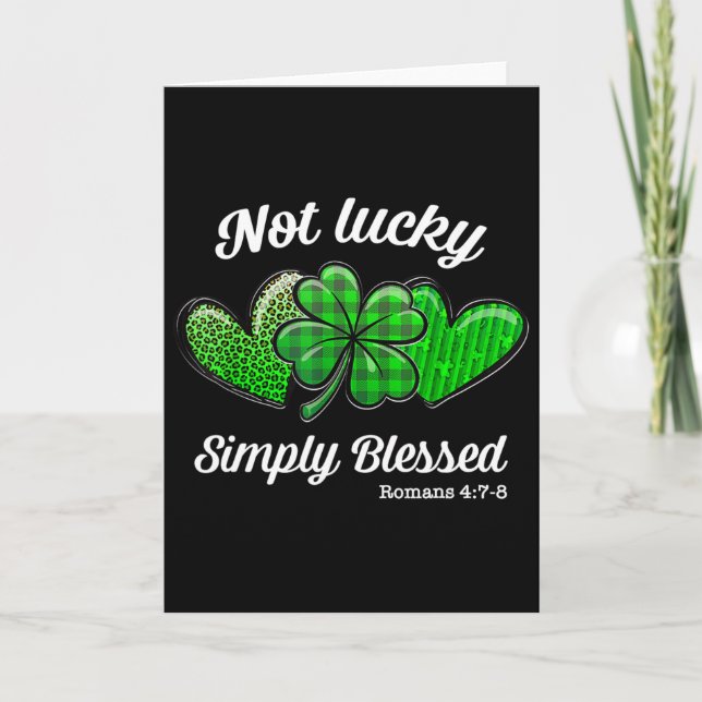 Kristen St Patricks Day Shamrock Inte Lucky Simpl Kort (Framsida)