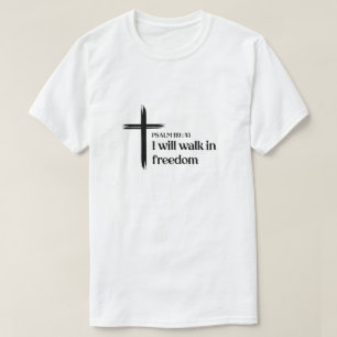 Kristen T-Shirt för män Psalm 119:45
