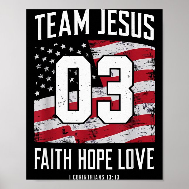 Kristen - Team Jesus 03 Tro Hopp Kärlek  Poster (Framsidan)