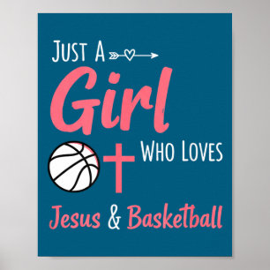 Kristen tjej älskar Jesus basket kristen Poster