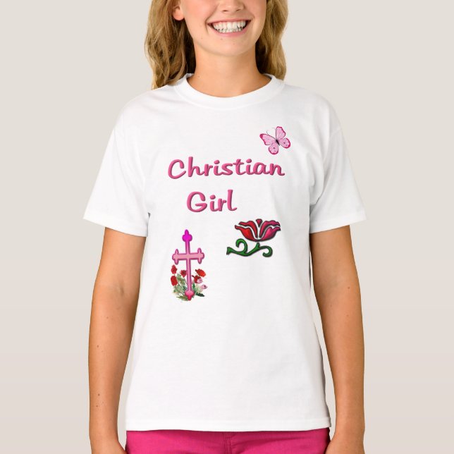Kristen tjej Bibelvers T Shirt (Framsida)
