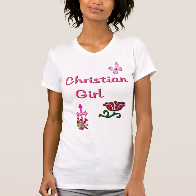 Kristen tjej Bibelvers T Shirt (Framsida)