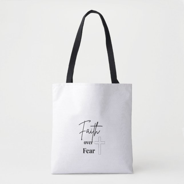Kristen Totebag med Faith Over Fear Tygkasse (Framsida)