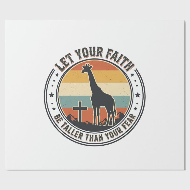 Kristen tro Giraff Inspirerande Retro Solnedgång Presentpapper (Platt)