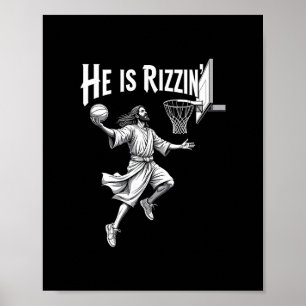Kristen tro Han är Rizzin Jesus Sketll Hoop  Poster