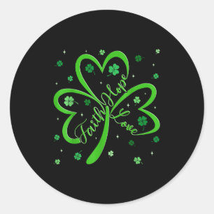 Kristen tro hopp kärlek shamrock religiös st runt klistermärke