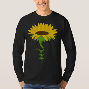 Kristen tro Jesus Blomma Gul Solros Evan T Shirt