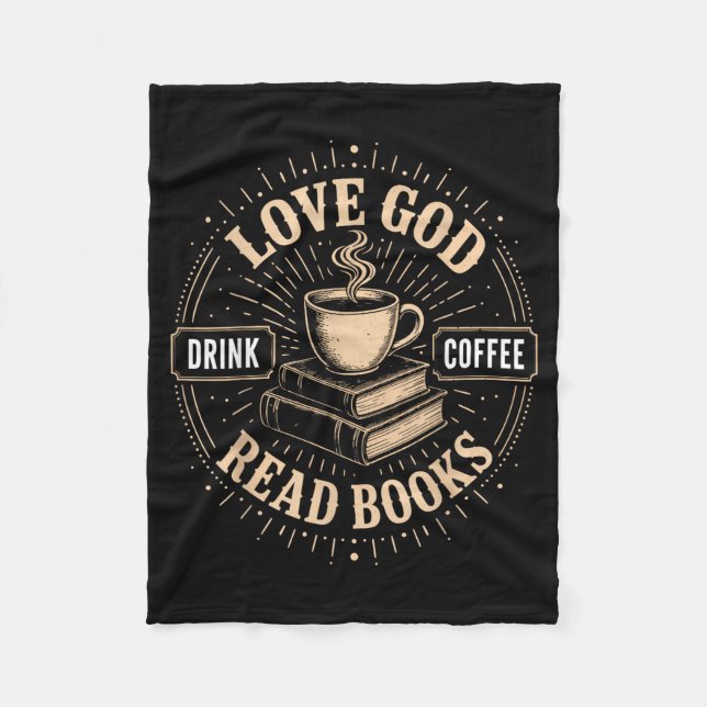 Kristen tro Jesus Böcker Kaffe Troende Fleecefilt (Framsidan)