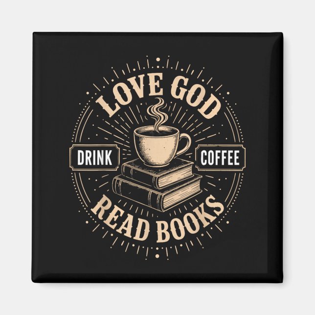 Kristen tro Jesus Böcker Kaffe Troende Magnet (Framsidan)