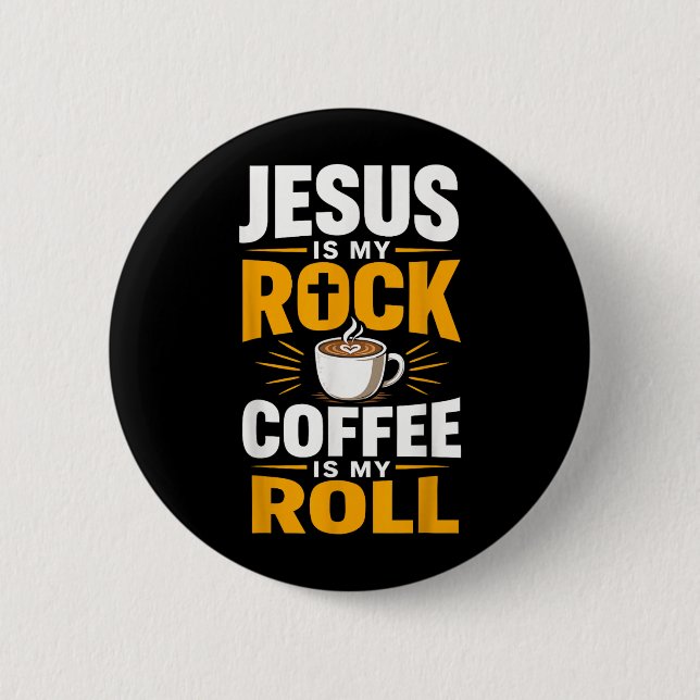 Kristen tro Jesus Kaffe Morgonbön Knapp (Framsida)