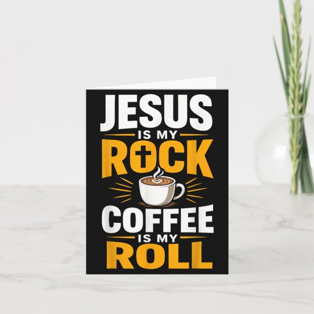 Kristen tro Jesus Kaffe Morgonbön Kort (Framsida)
