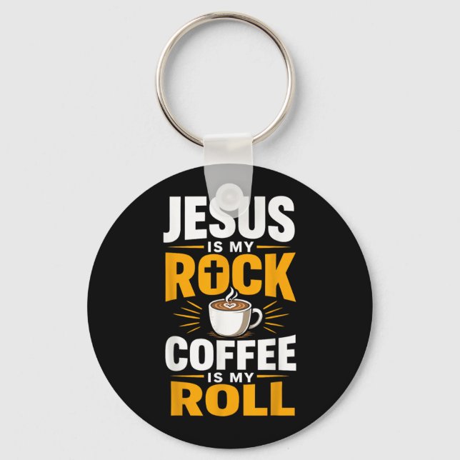 Kristen tro Jesus Kaffe Morgonbön Nyckelring (Framsida)