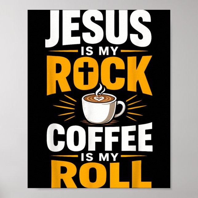 Kristen tro Jesus Kaffe Morgonbön Poster (Framsidan)