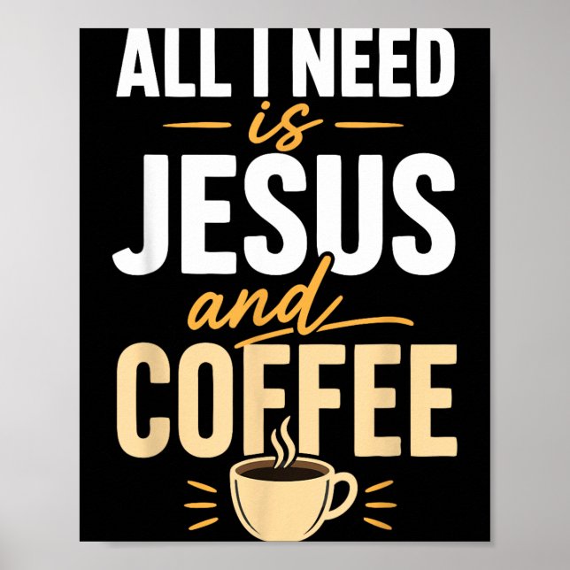 Kristen tro Jesus kaffemorgonbön Poster (Framsidan)