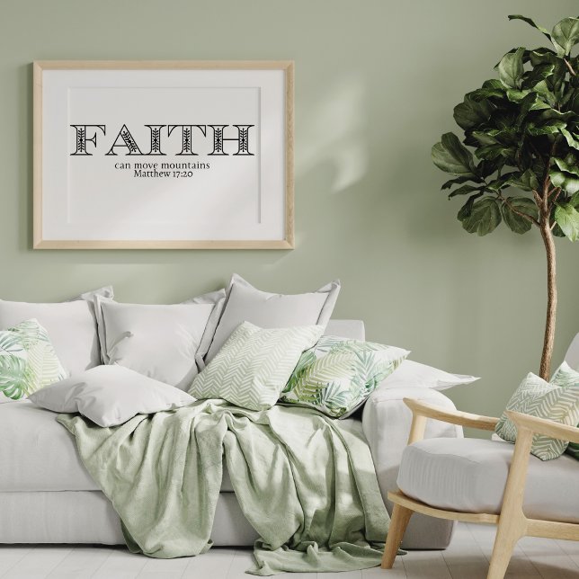 Kristen Tro Rörelse Berg Poster (Faith Can Move Mountains Bible Scripture Quote)