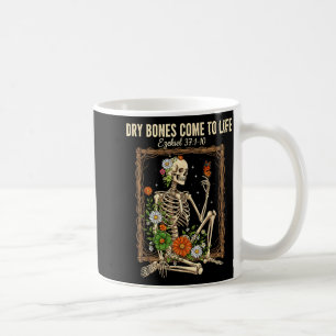 Kristen tro Torra ben kommer till liv Skelett blom Kaffemugg
