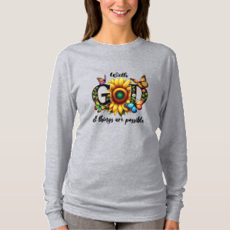 Kristen tros solros t-shirt – Med Gud allt är möjl