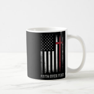 Kristen Us Usa Flagga Amerikansk Krist Tro Över F Kaffemugg