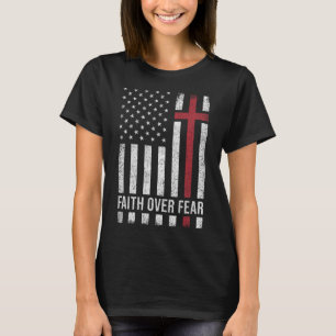 Kristen Us Usa Flagga Amerikansk Krist Tro Över F T Shirt