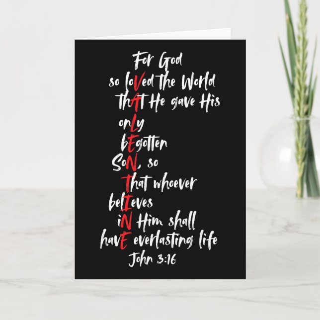 Kristen valentinbibelvers Jesus John 316 tro Kort (Framsida)