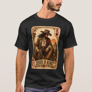 Kristen västerländsk cowboy-trons spelkort Jesus ä T Shirt