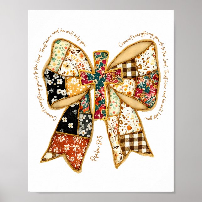Kristen vers Bibeln Jesus Coquette Bow Patchwork Poster (Framsidan)