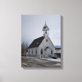 Kristen vit kyrka Designer Print Canvastryck