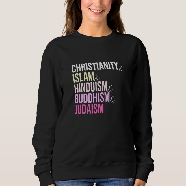 kristendom Islam Hinduism Buddhism Judaism T Shirt (Framsida)