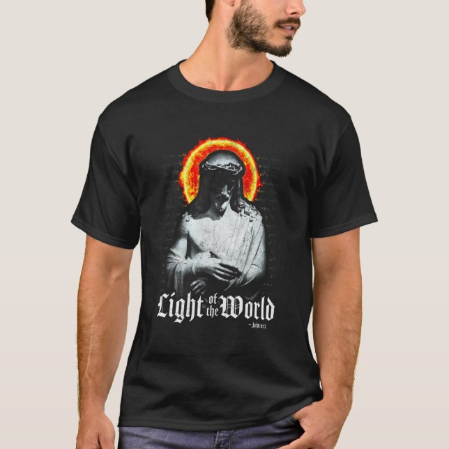 Kristendomen Allsmäktig Savior Lord Jesus Light T. T Shirt (Framsida)