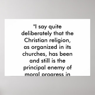Kristendomen är en fiende till framsteg poster