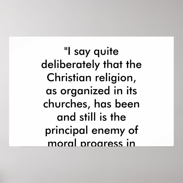 Kristendomen är en fiende till framsteg poster (Framsidan)