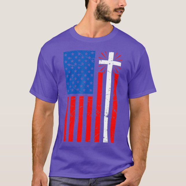 Kristendomen Jesus i Flagga T Shirt (Framsida)