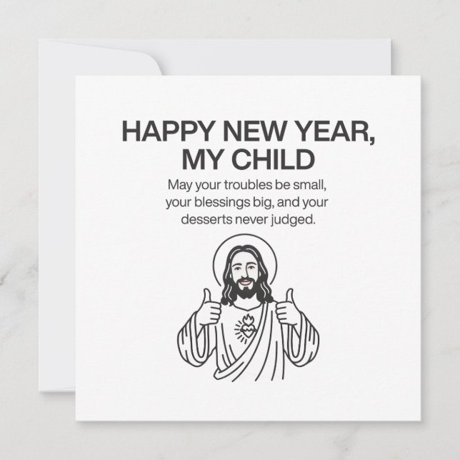 Kristendomen Nyår Jesus  Julkort (Framsida)