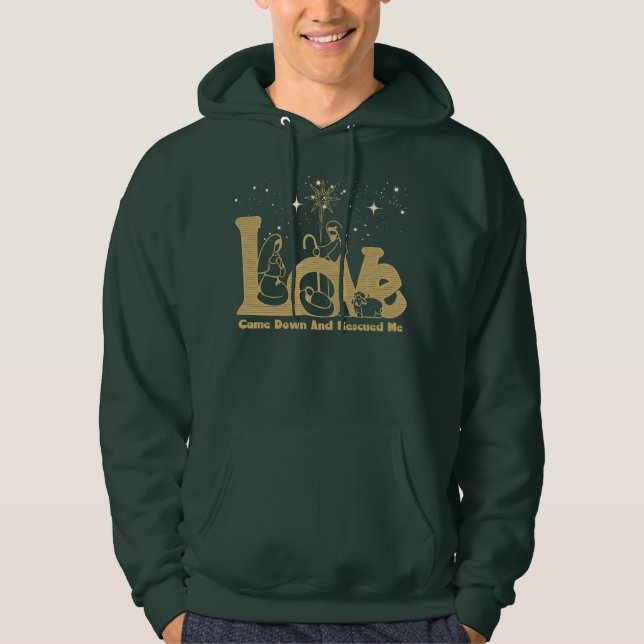 Kristenfamiljens julkreativitet Scen Guld Hoodie (Framsida)
