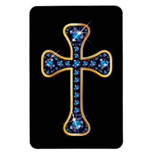 Kristenkor med "safir" stenar magnet