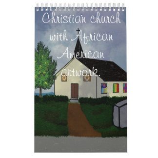 Kristenkyrka med afrikansk amerikanillustration kalender
