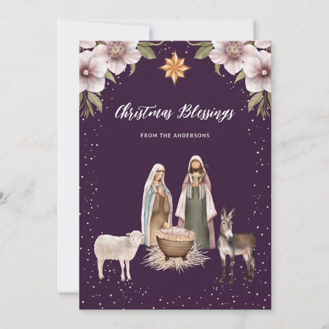 Kristenskapscenen Baby Jesus-kort Julkort (Framsida)