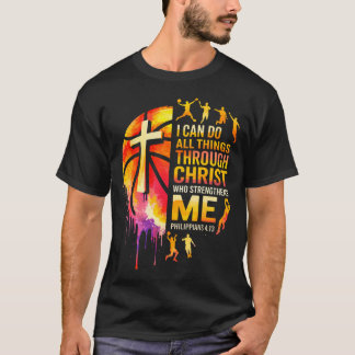 Kristet basketboll män pojkar spelare lag t shirt
