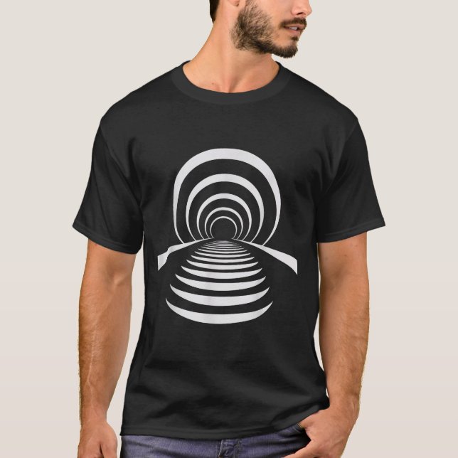 Kristet efterliv illusion tunnel retro abstrakt t shirt (Framsida)