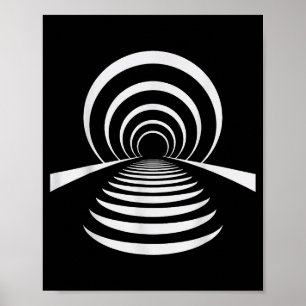 Kristet efterlivsillusionstunnel Retro abstrakt Poster