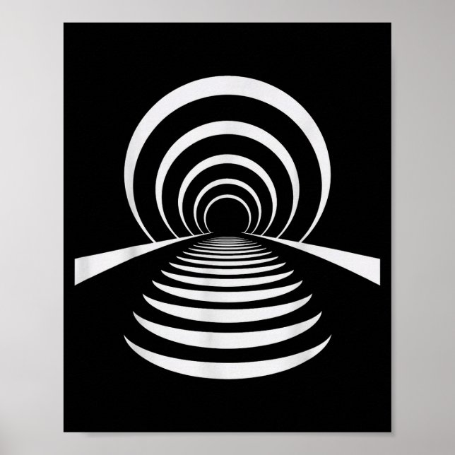Kristet efterlivsillusionstunnel Retro abstrakt Poster (Framsidan)
