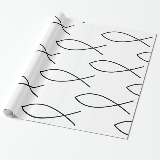 Kristet fisksymbol Ichthys Thunder_Cove Presentpapper (Utrullad)