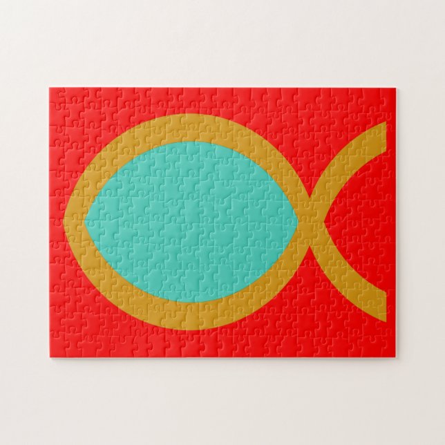 Kristet fisksymbol pussel (Horisontell)