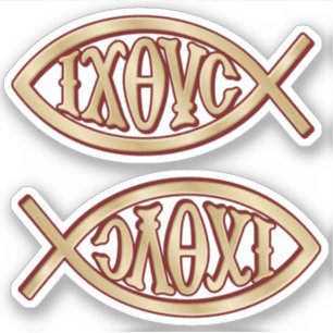 Kristet Ichthys-symbol Klistermärken