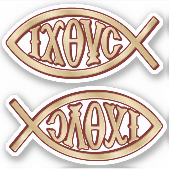 Kristet Ichthys-symbol Klistermärken (Framsida)