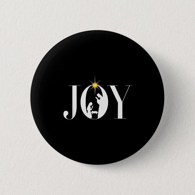 Kristet julglädje Jesus julkrubba tro Knapp (Framsida)